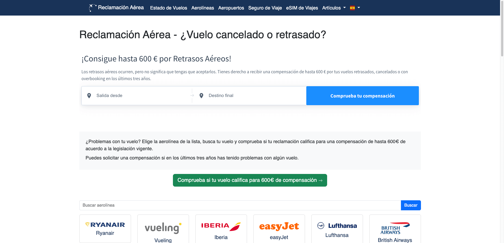 Reclamación Aérea